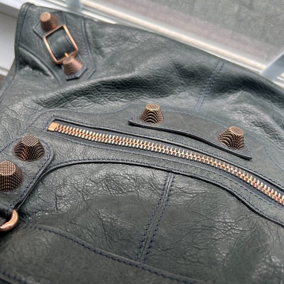 Authentic Balenciaga Work Leather Bag - 2011 Anthracite G21 Rose Gold Hardware - Picture 6 of 16